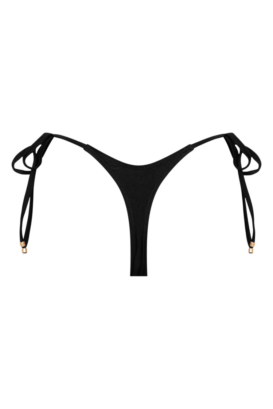 Zaya Tie-Side Minimal Thong - Black