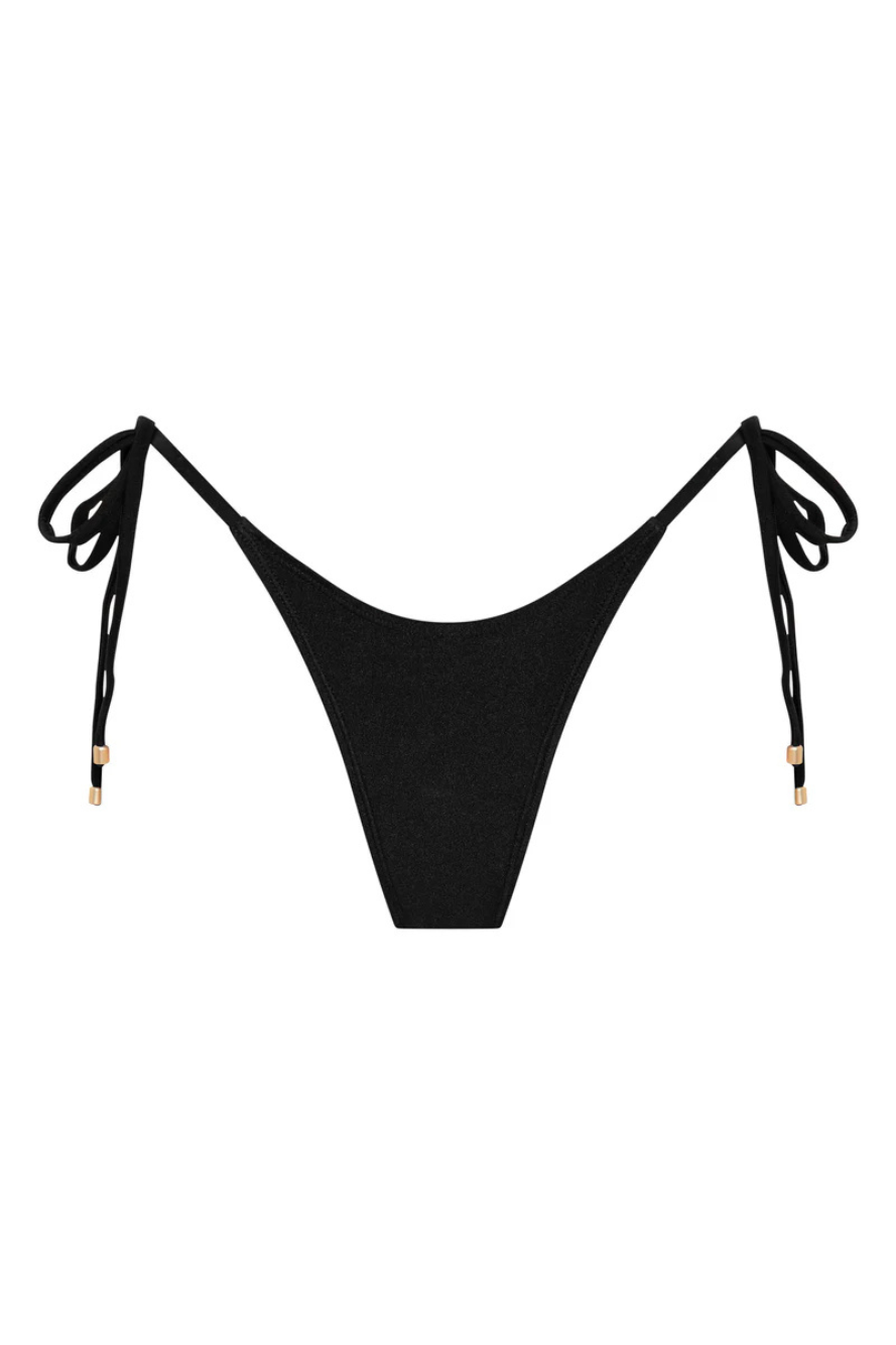 Madison Tie-Side Minimal Thong - Black