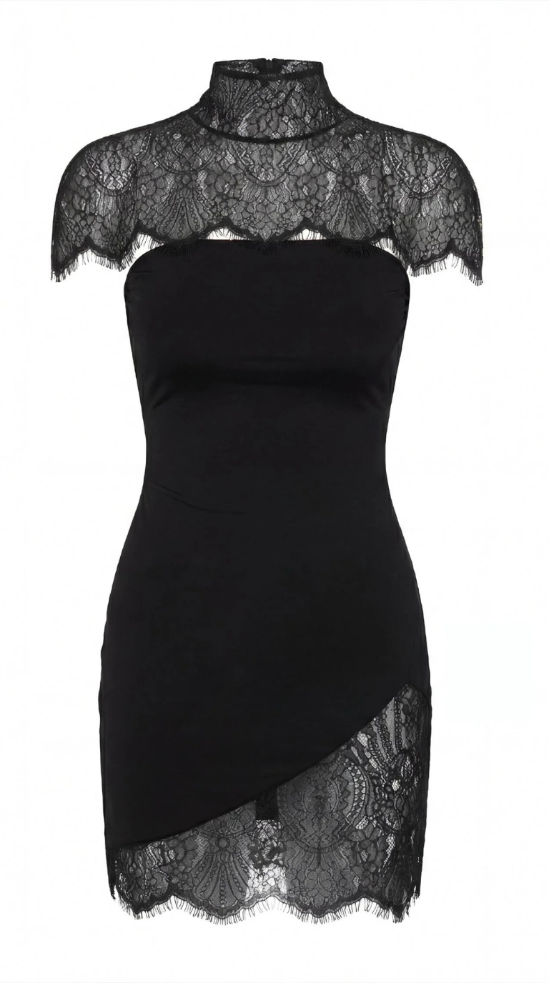 Midnight Muse Lace Mini Dress