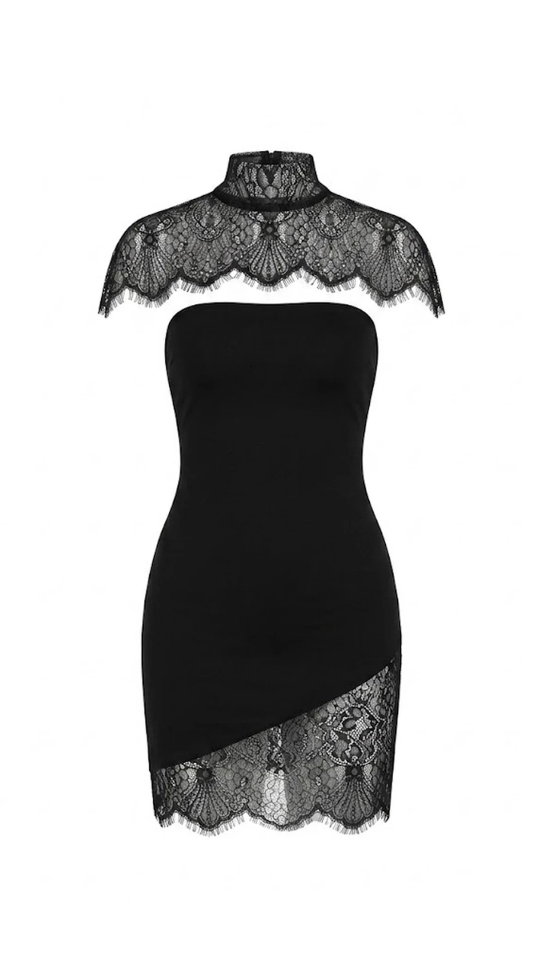 Midnight Muse Lace Mini Dress