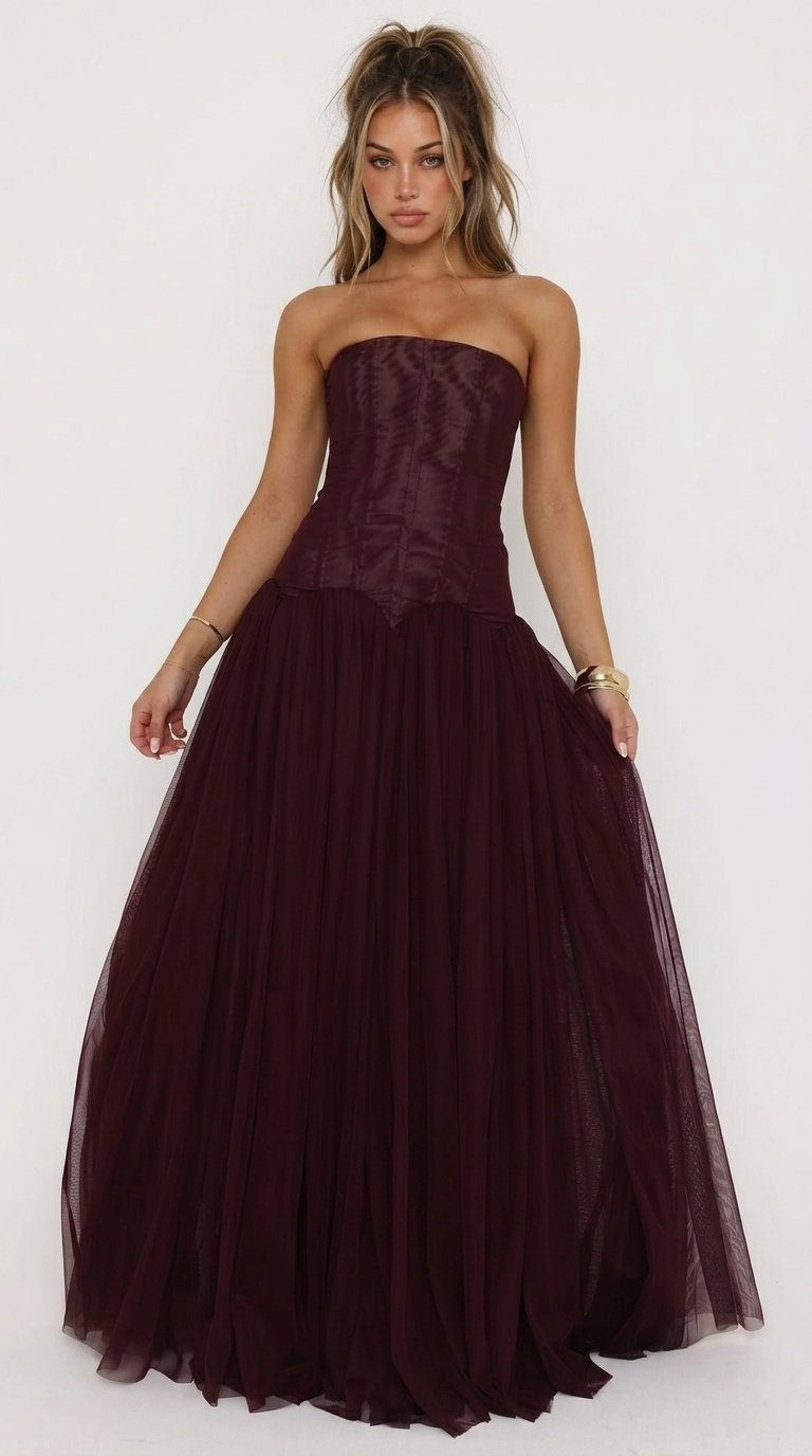 Seraphina Strapless Corset Maxi Dress