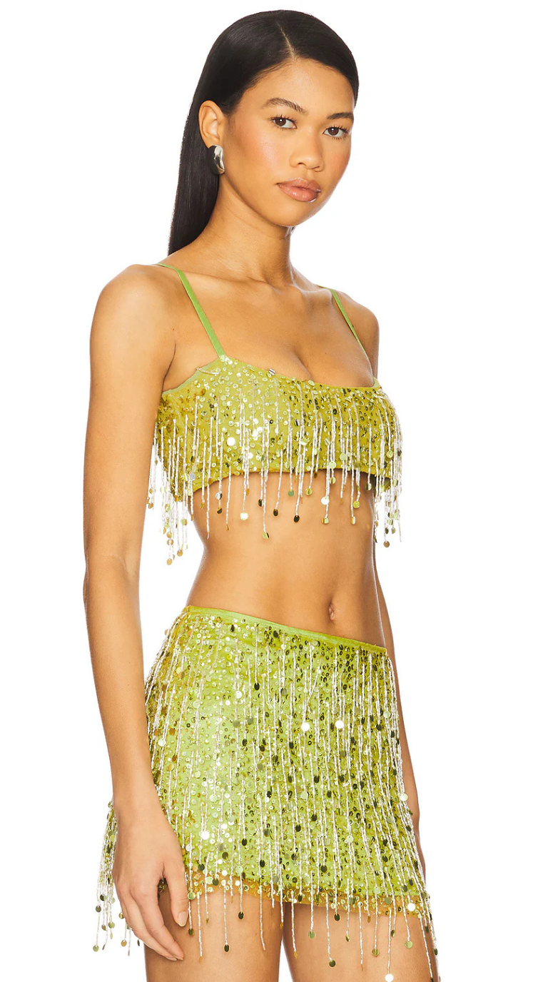 Soraya Hand-Beaded Fringe Set