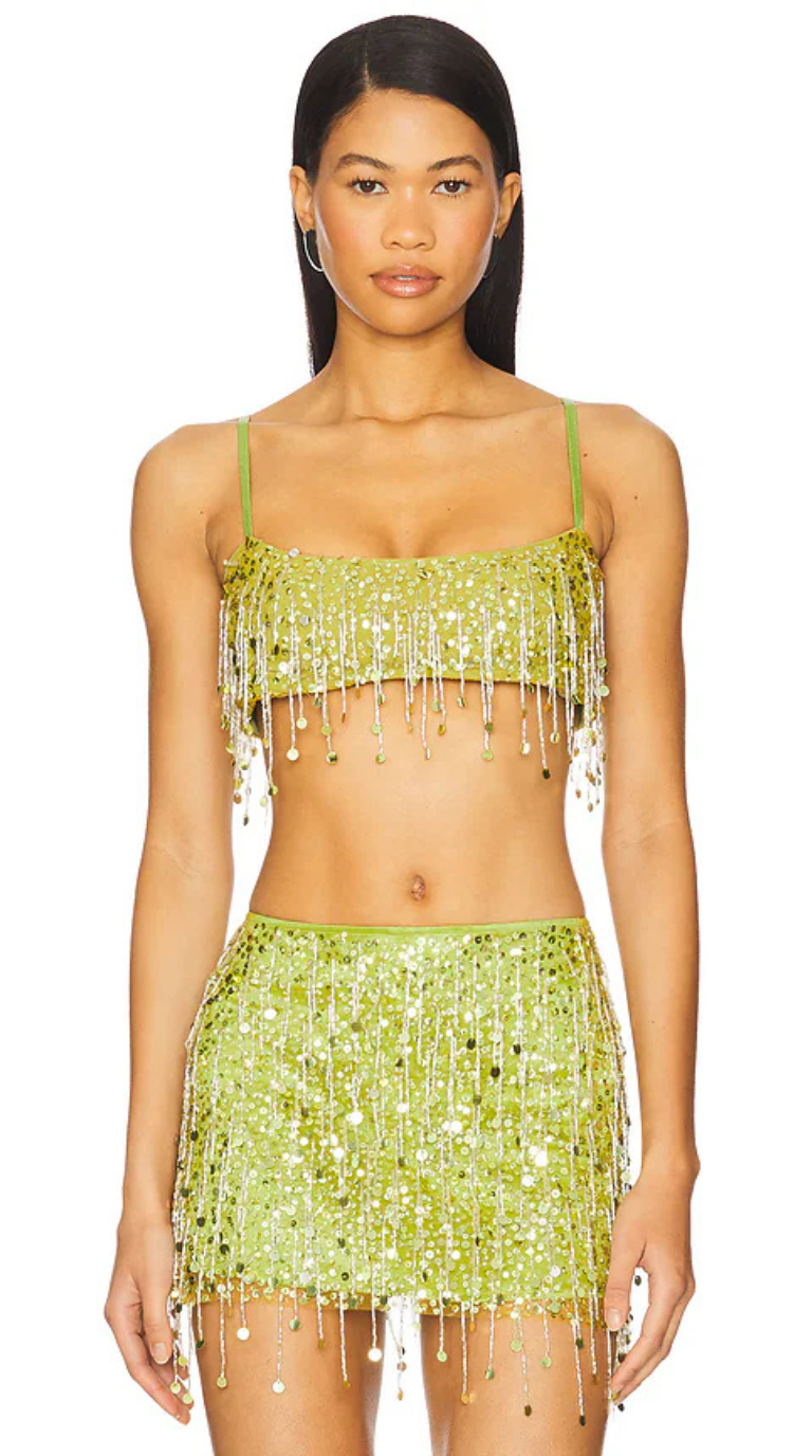 Soraya Hand-Beaded Fringe Set