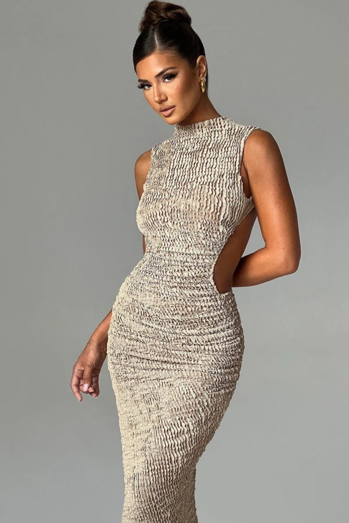 Athena Open Back Midi Dress