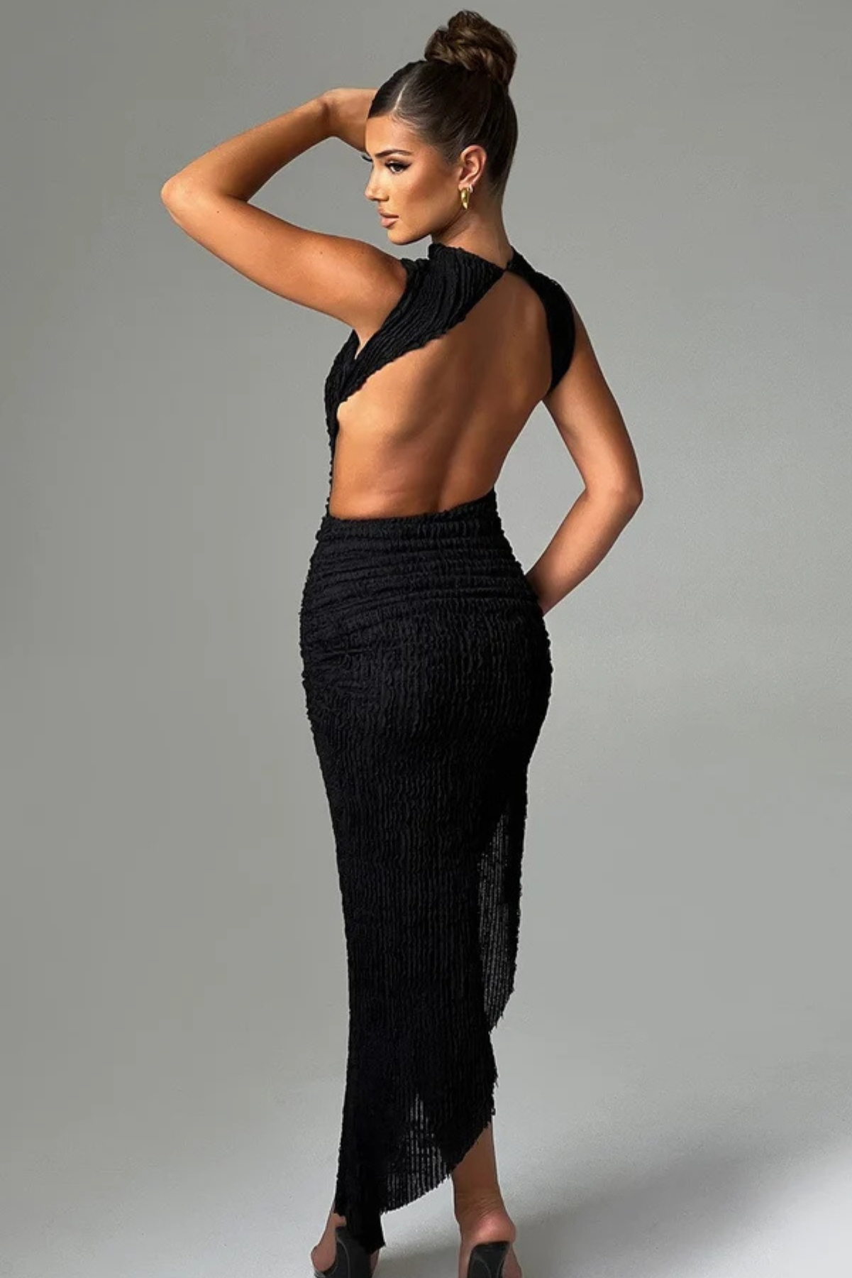 Athena Open Back Midi Dress