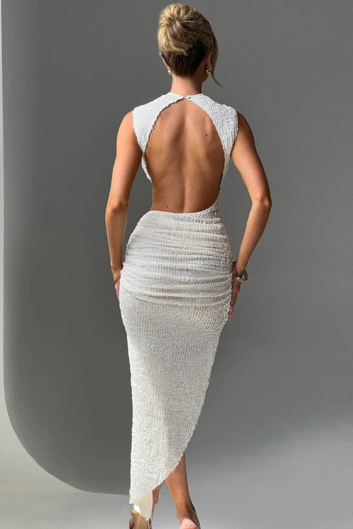 Athena Open Back Midi Dress