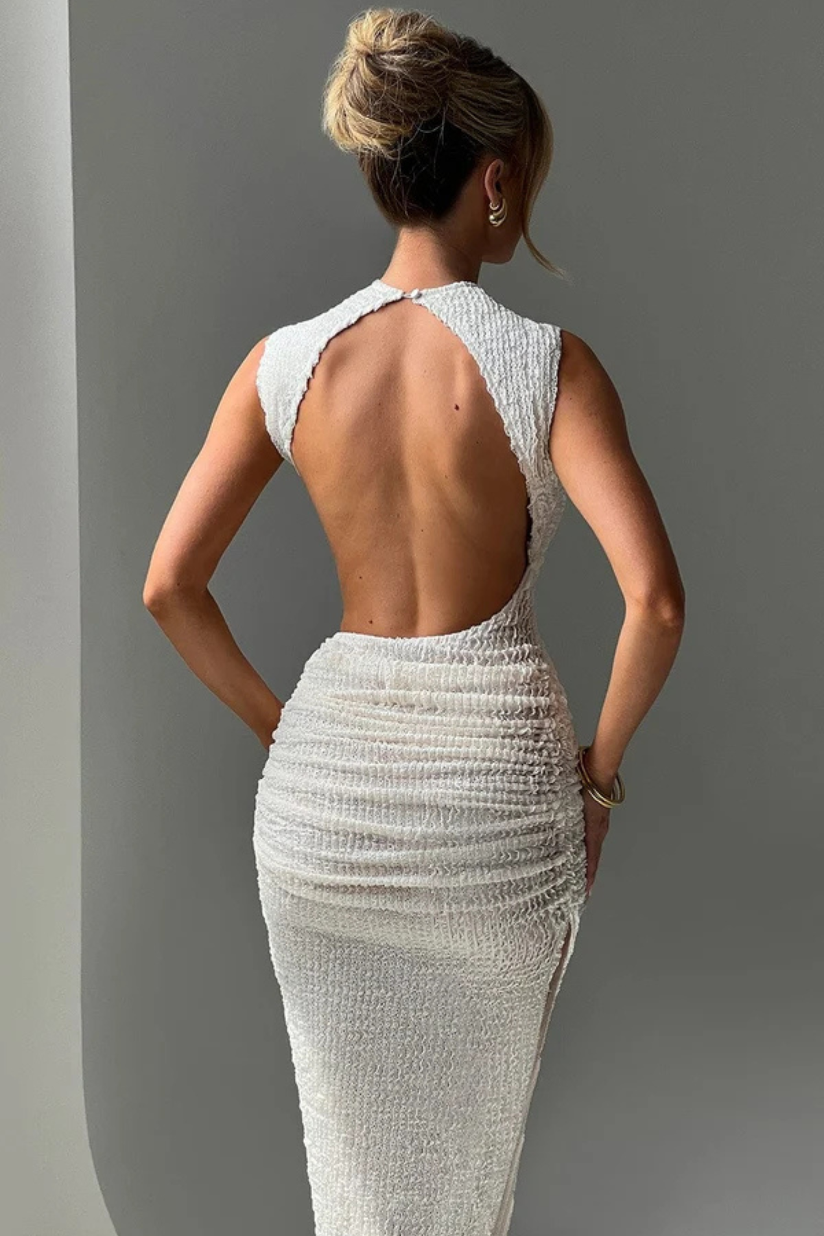 Athena Open Back Midi Dress