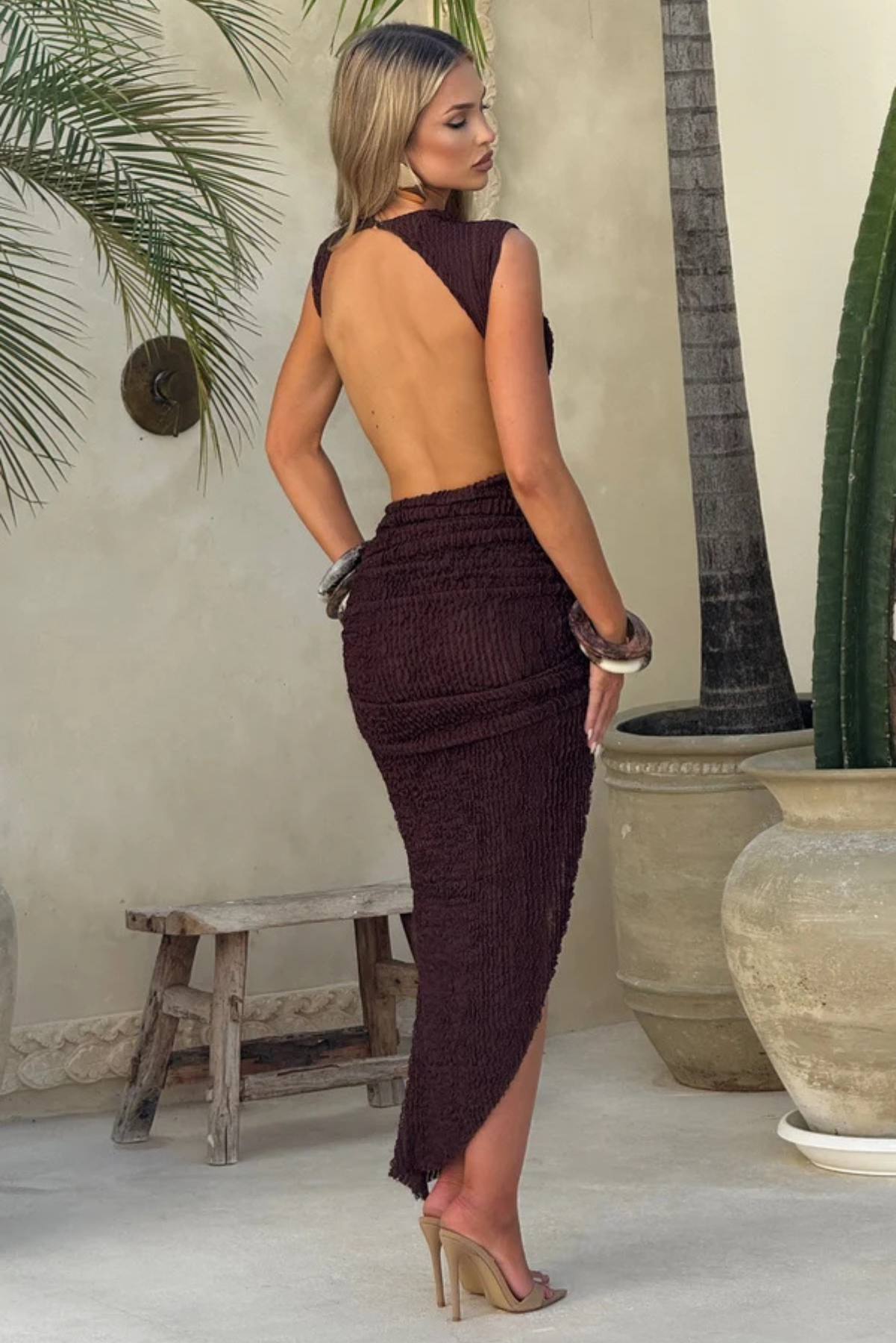 Athena Open Back Midi Dress
