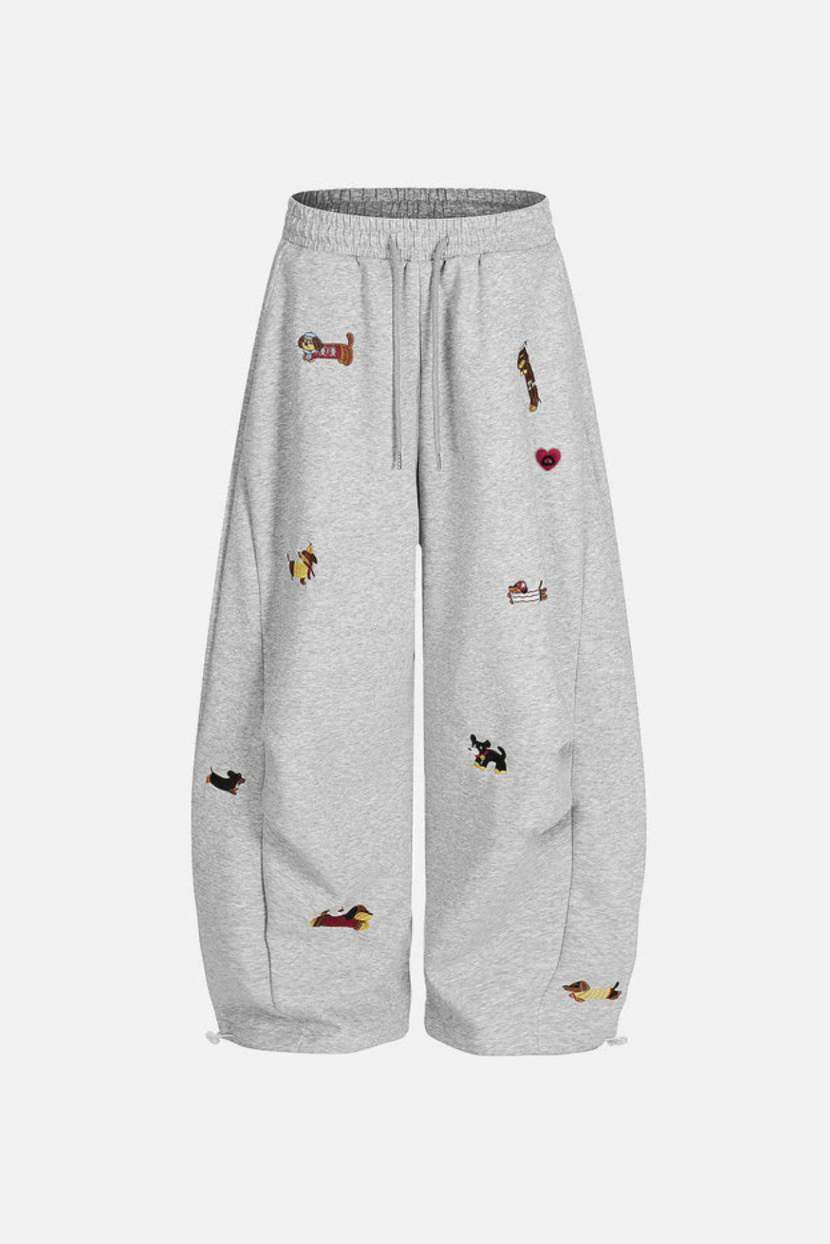Sleepy Dog Embroidered Barrel Sweatpants