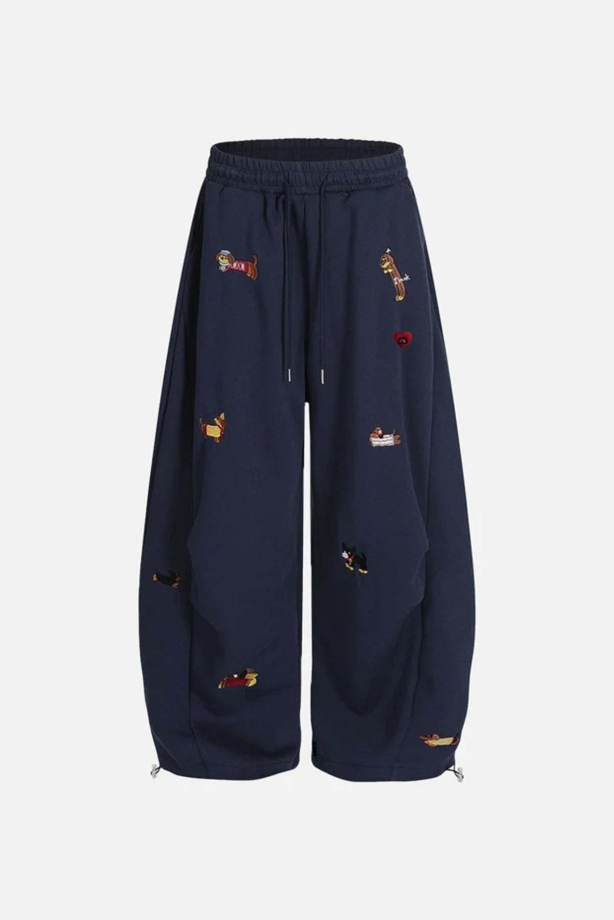 Sleepy Dog Embroidered Barrel Sweatpants