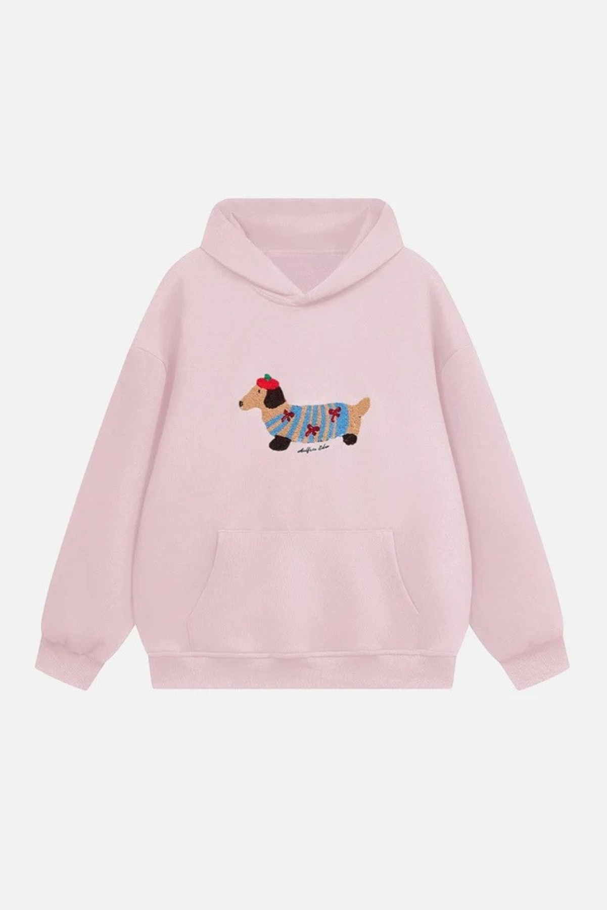 Sleepy Dog Embroidered Oversized Hoodie