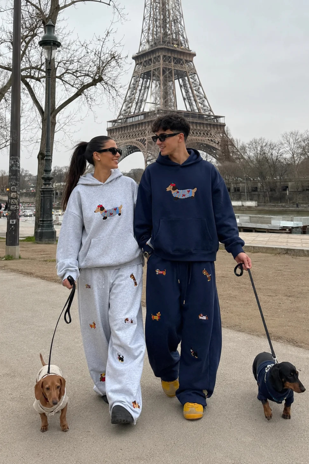 Sleepy Dog Embroidered Barrel Sweatpants