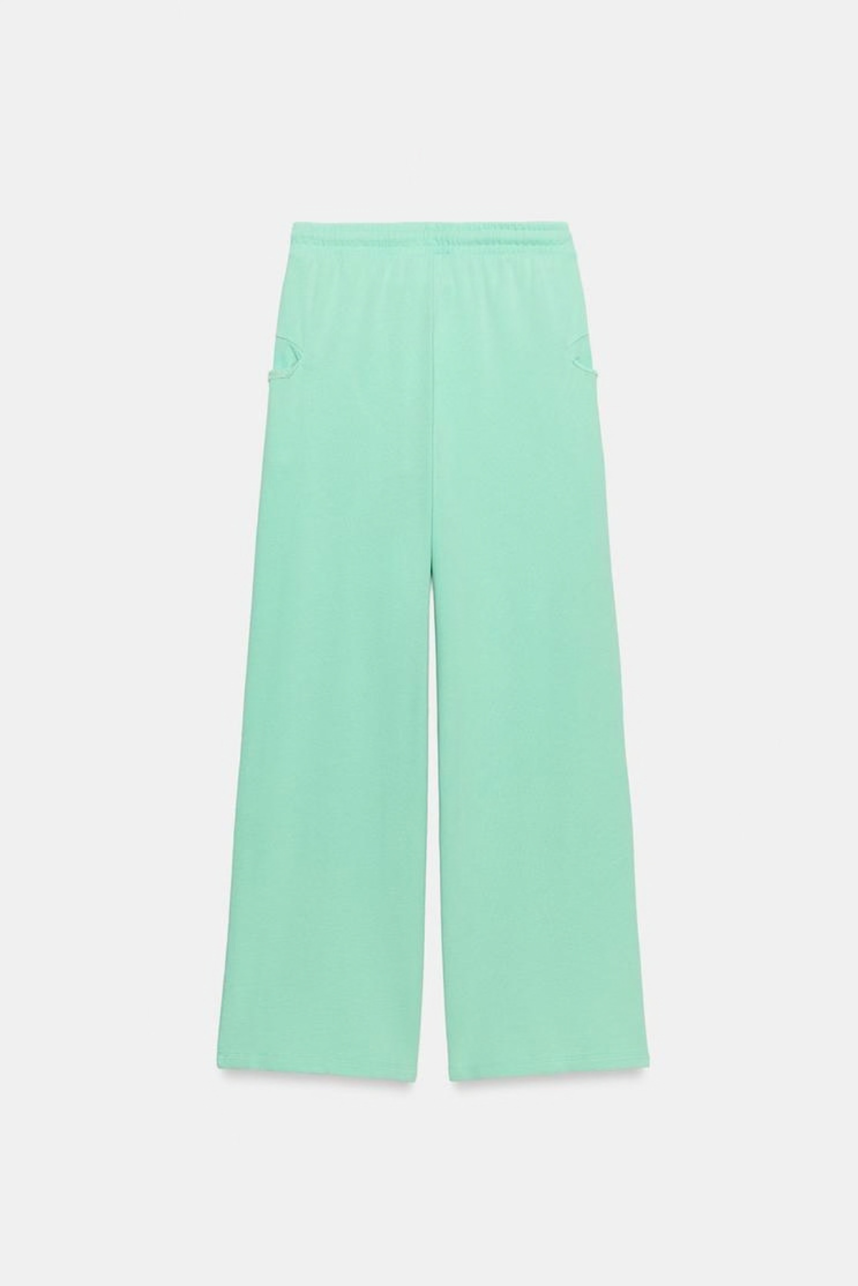 Neon Mint Cropped Hoodie & Wide-Leg Set