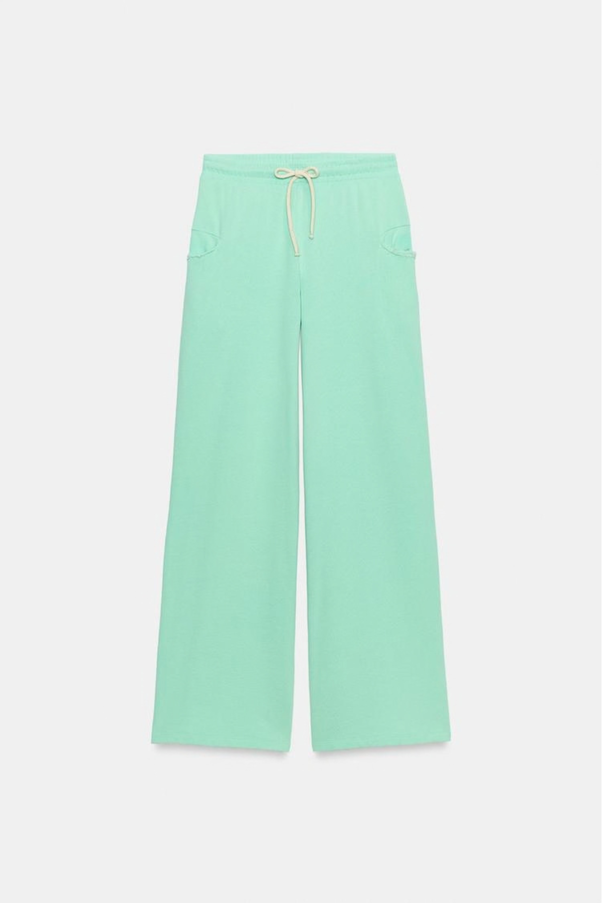 Neon Mint Cropped Hoodie & Wide-Leg Set