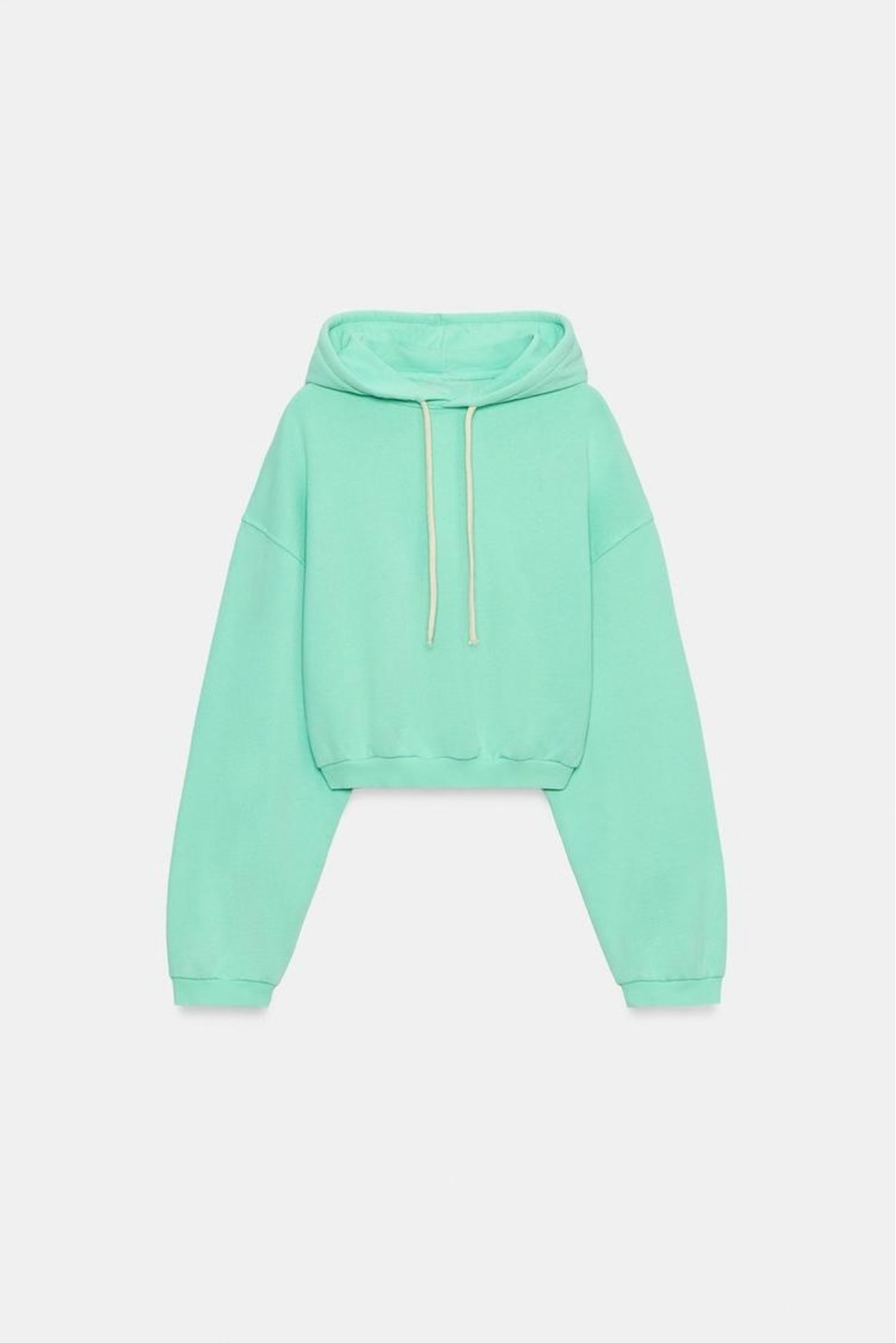 Neon Mint Cropped Hoodie & Wide-Leg Set