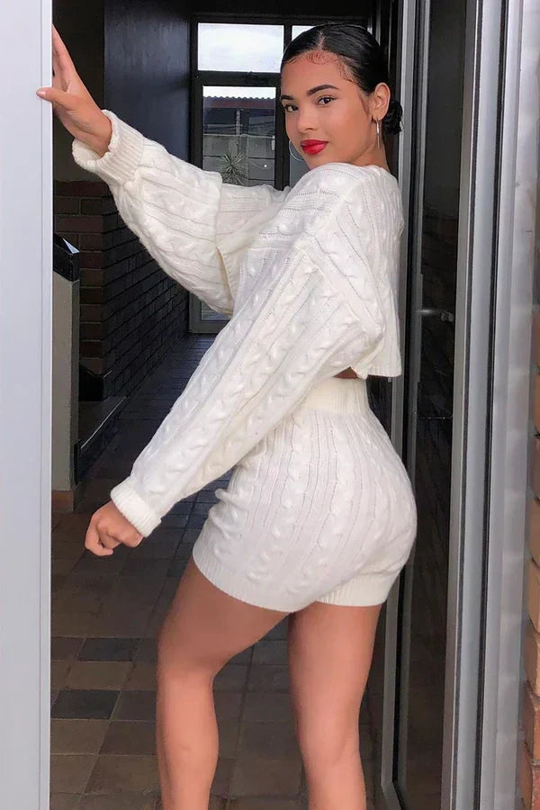Haley Croped Sweater 2 Piece Set