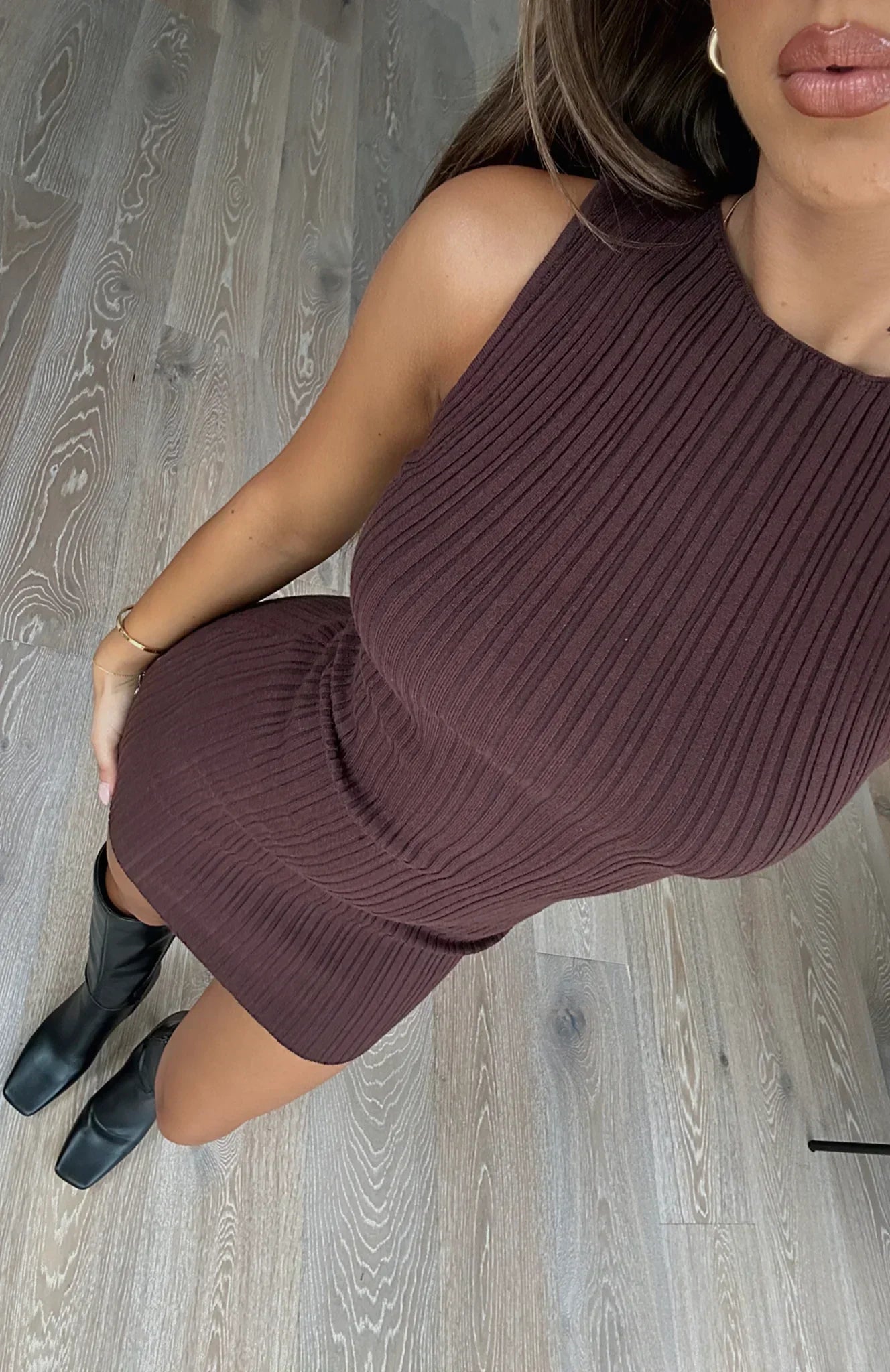 Serenity Mini Dress Cream Chocolate