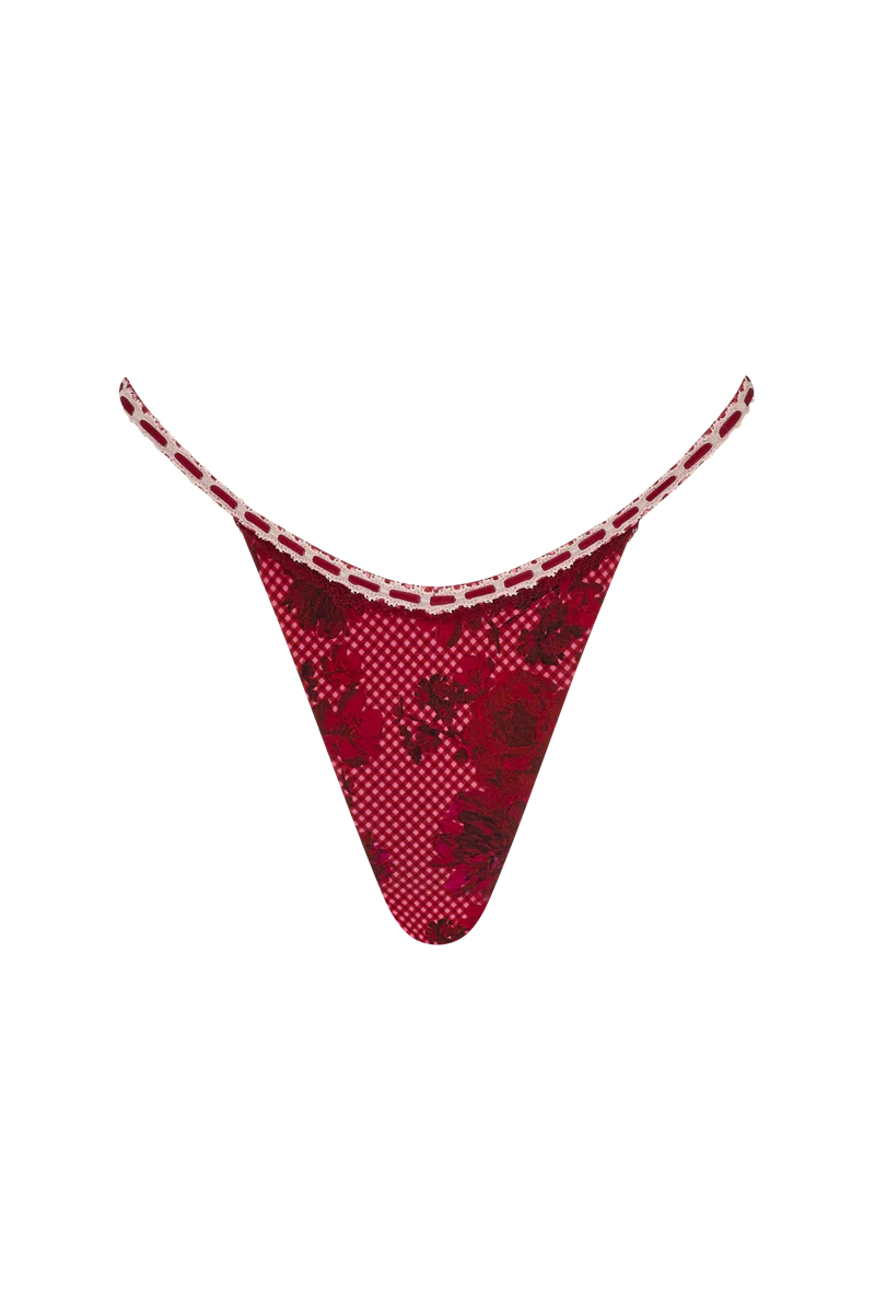 Rosalia High-Cut Thong Bikini Bottom