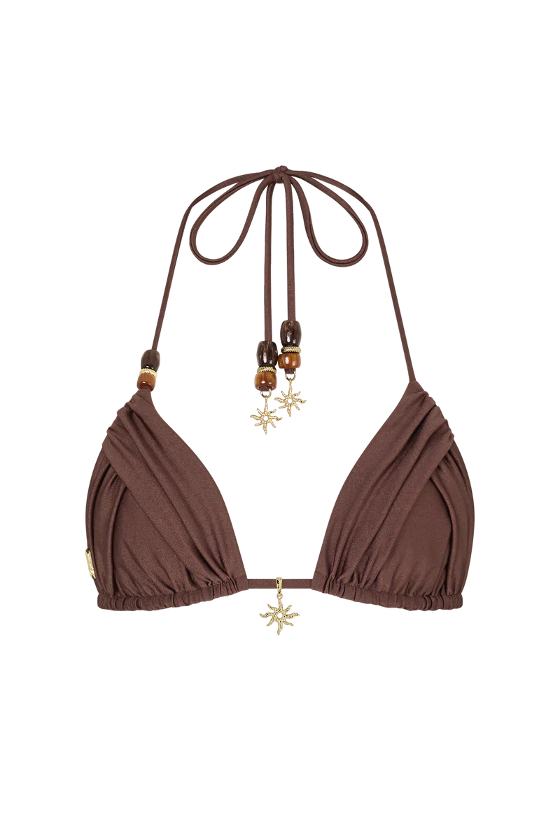 Sienna Ruched Triangle Halter Bikini Top