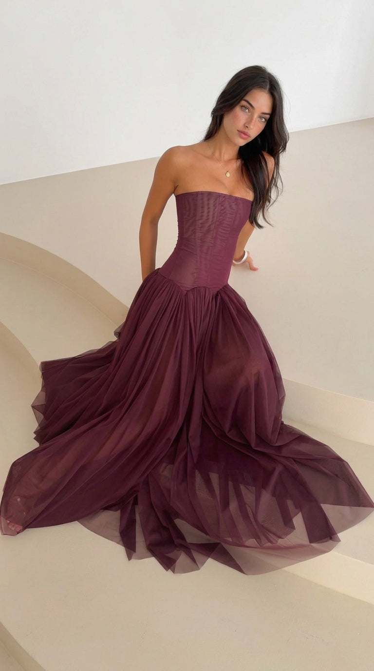 Seraphina Strapless Corset Maxi Dress