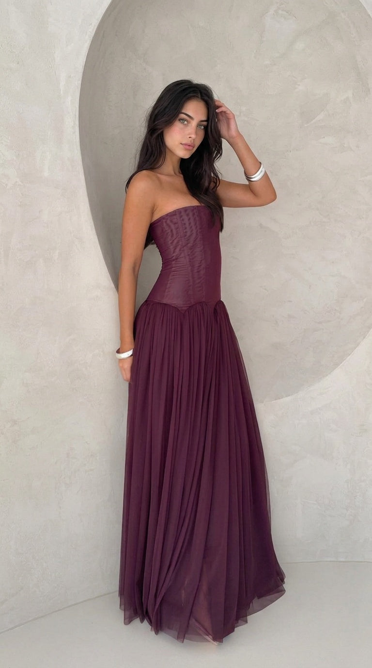 Seraphina Strapless Corset Maxi Dress