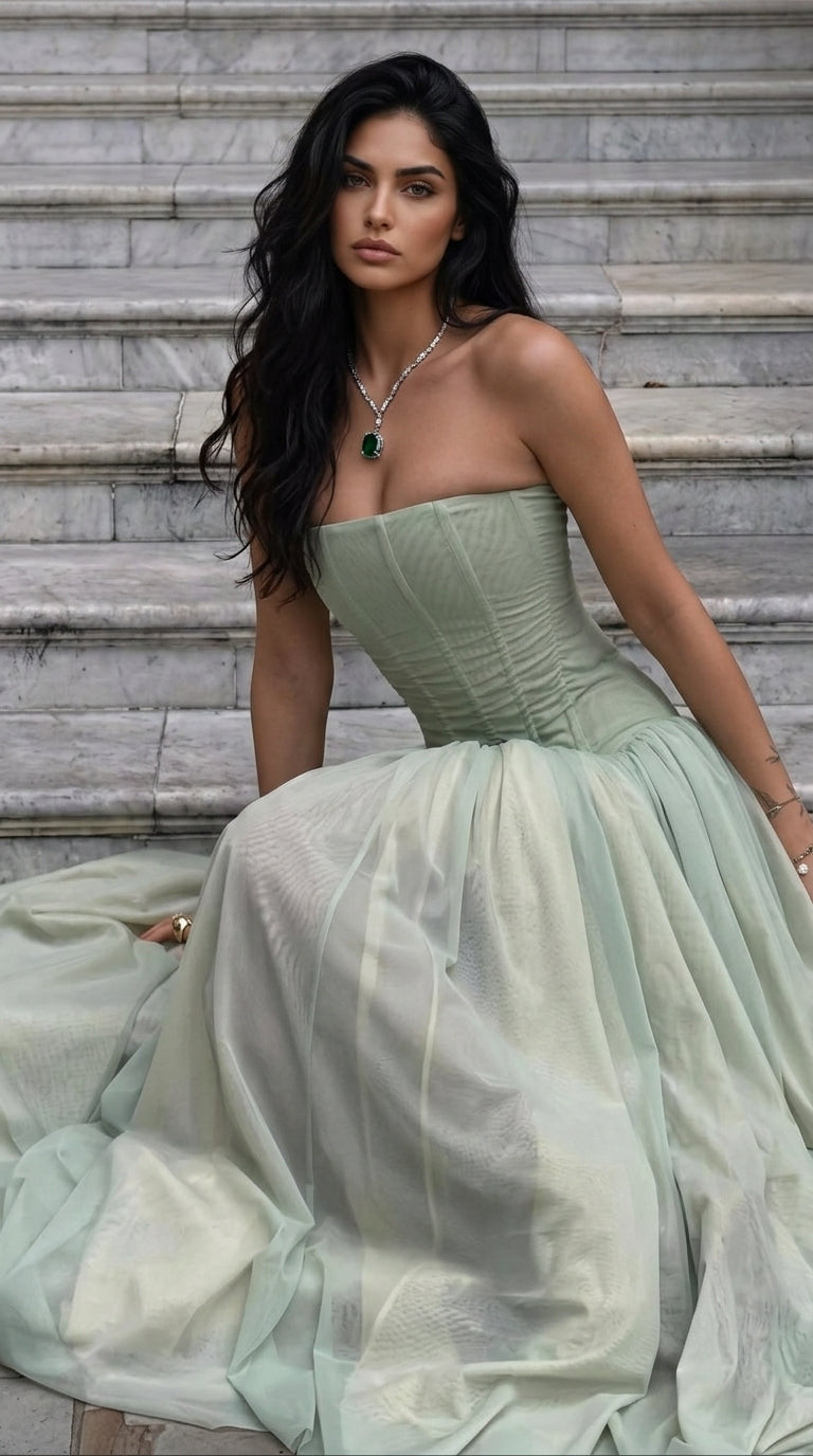 Seraphina Strapless Corset Maxi Dress