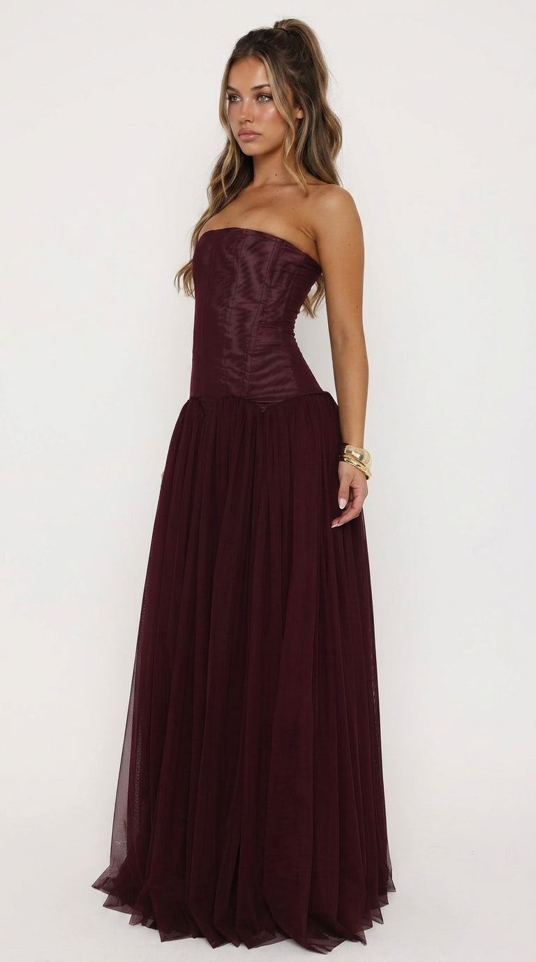 Seraphina Strapless Corset Maxi Dress