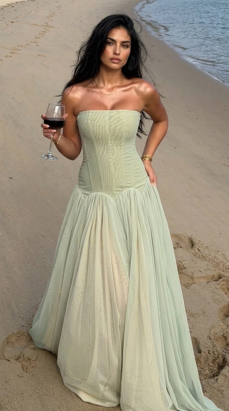 Seraphina Strapless Corset Maxi Dress