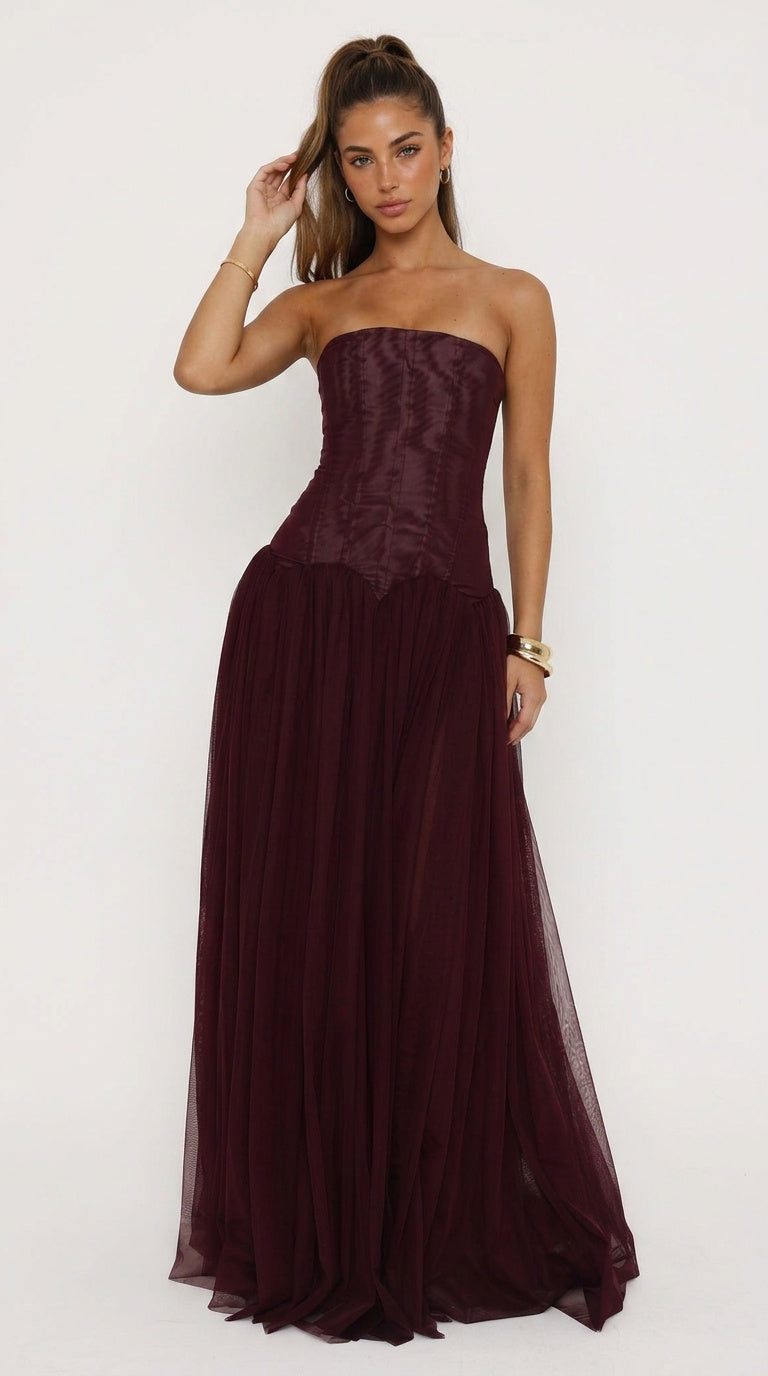 Seraphina Strapless Corset Maxi Dress