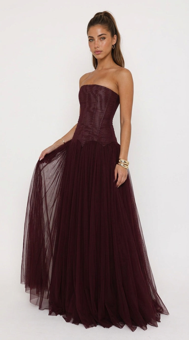 Seraphina Strapless Corset Maxi Dress