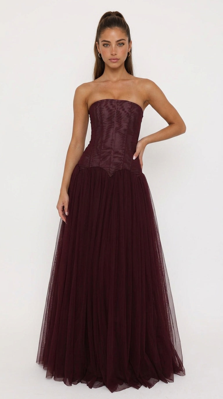 Seraphina Strapless Corset Maxi Dress