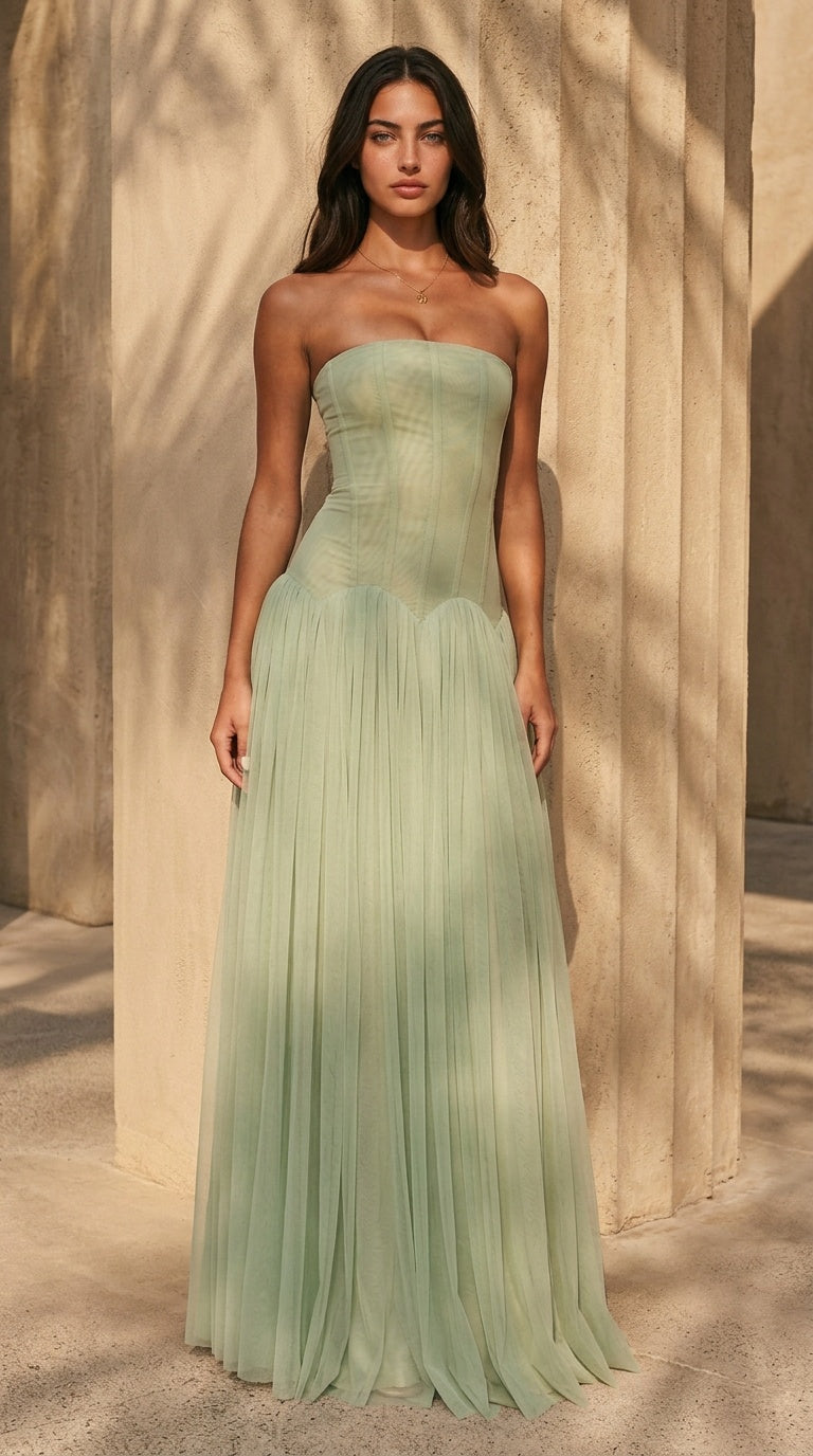 Seraphina Strapless Corset Maxi Dress