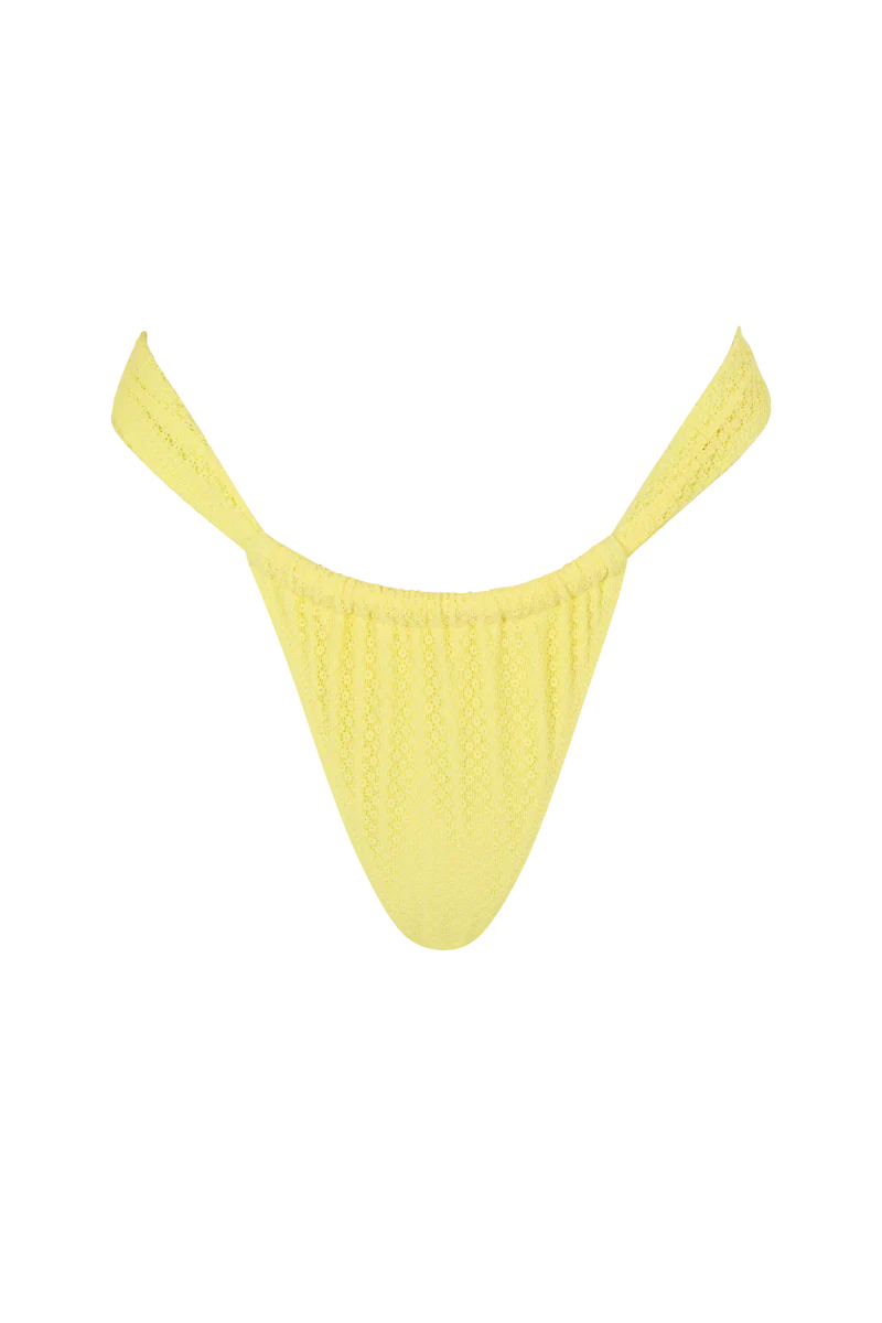 Limoncello Ruched Thong Bikini Bottom