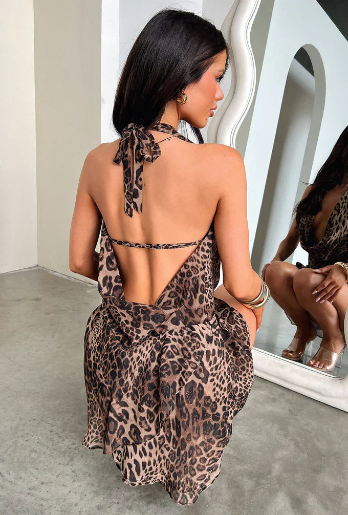 Antonia Mini Dress - Leopard
