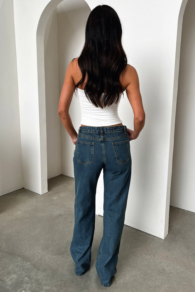 Low Rise Jeans - Dark Blue